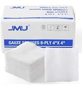 JMU 200 Woven Gauze Sponges 4x4, 8-Ply Non-Sterile Guaze Pads, 100% Cotton Dental Pads