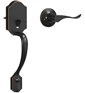 HOSOM Front Door Handle Set No Lock Exterior Door Handle with Reversible Lever, Entry Door Handle...