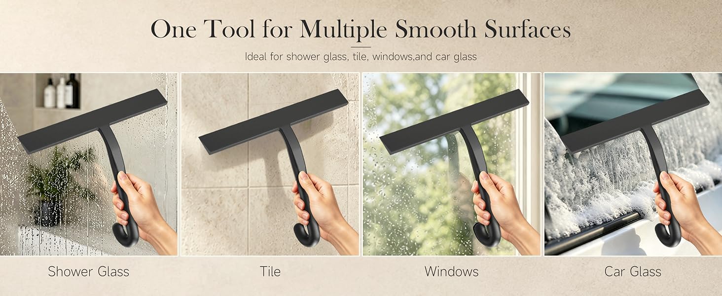 10 Inch Silicone Shower Squeegee for Glass Doors