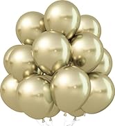 Jobkoo Metallic Gold Balloons, 12Inch Chrome Light Gold Balloons 30Pcs Champagne Gold Metallic Pa...