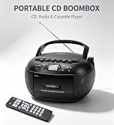 Portable CD Cassette Boombox with FM Radio