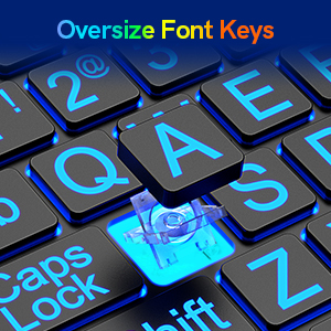 Wireless Keyboard Computer Lighted Keyboard Rechargeable Full Size Ergonomic Keyboard