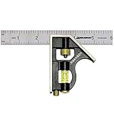 Swanson Tool Co TC130 6-Inch Combo Square with Cast Zinc Body, Stainless Steel Ruler and Brass Bolt