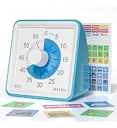 Secura 60 Minute Visual Timer, Montessori Learning Cards for Kids, Time Schedule Task Autism Sens...
