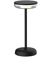 VerLuce Portable Solar Black Table Lamp – Cocktail Style LED Light with Stepless Dimming for Indo...