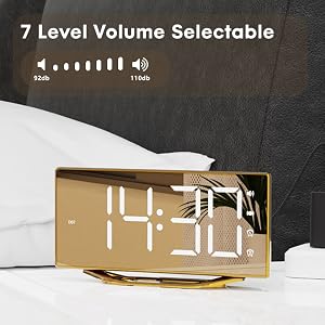 7 levels volume alarm clock