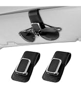 BMLEI One-Handed-Operation Leather Sunglasses Clip for Sun Visor, 2Pack Durable Eyeglasses Holder...