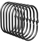 Bathway Shower Curtain Rings, Shower Curtain Hooks 12 Pcs Black Shower Curtain Rings Rust Proof, ...