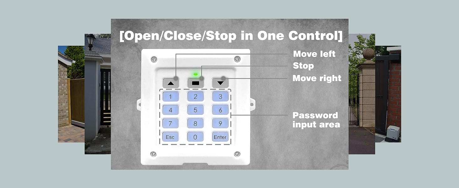 wireless digital keypad control for gate opening and close, entrance exit access system