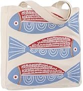 Perseverance Trade Ocean-Themed Embroidery Tote Bag for Women Reusable Cotton Canvas Shoulder Bag...