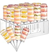 Jucoan 24 Pack Plastic Cake Push-up Pop Shooter and 20 Holes Cake Pop Display Stand, Clear Acryli...