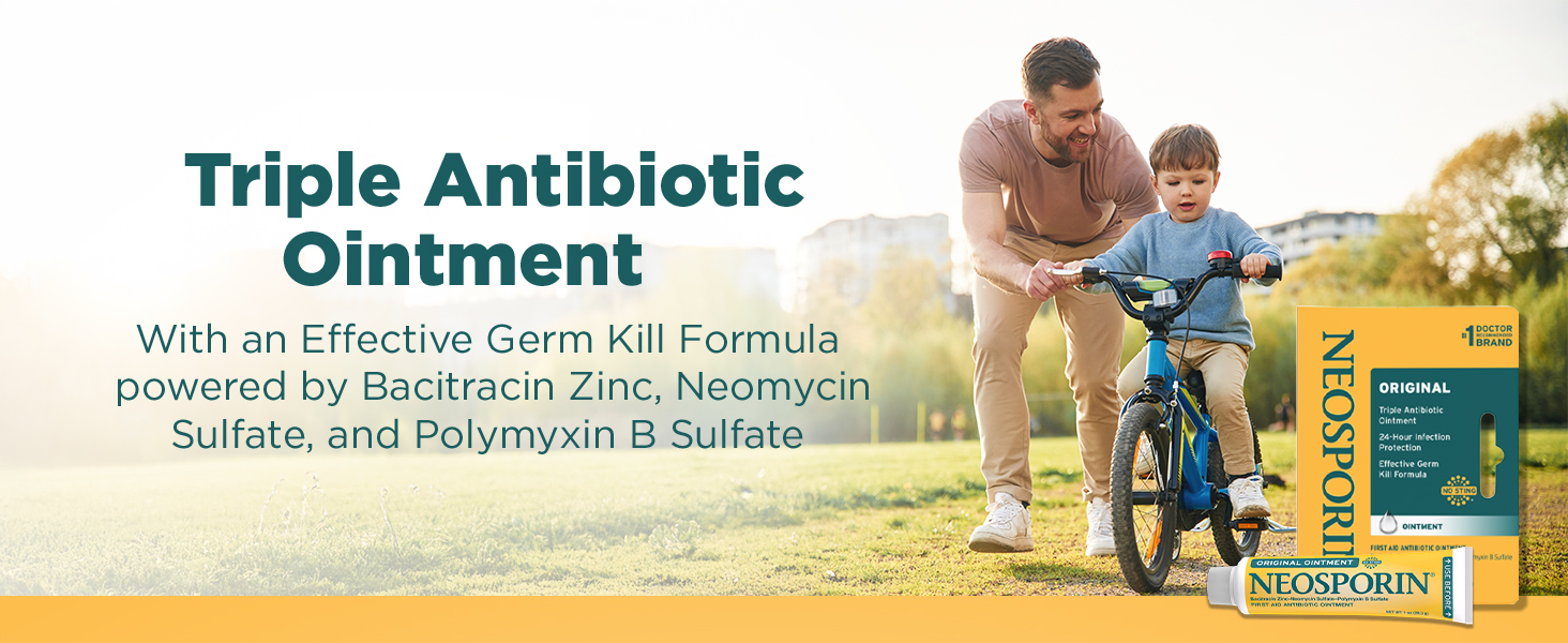 Effective germ kill formula powered by Bacitracin Zinc, Neomycin Sulfate, and Polymyxin B Sulfate