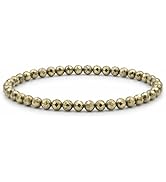 Angelstones Natural Gemstone Small Beaded Stretch Bracelet, 4mm Faceted Round Beads, Crystal Heal...