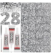 36000Pcs Silver Clear Rhinestones for Bedazzling, Bedazzler Kit with Rhinestones, Multi-Size 2-6M...