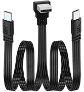 LANMINGLEL Short 90 Degree 2 in 1 USB A to Type C Fast Charge Cord, PD 66W Flat USB to Dual Type ...