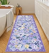 DUKINO 2x6 Runner Rug for Hallway, Washable Kitchen Rug with Non Slip Backing, Low Pile Soft Boho...