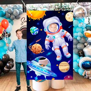 outer space birthday party backdrop
