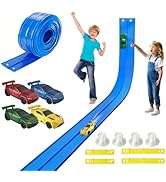 RedCrab Flexible Race Track for Kids,16.4ft Flexible Race Car Ramp Track with 4 Cars & 4 Suction ...