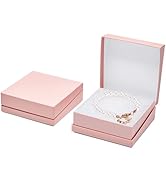 MESHA Jewelry Gift Boxes 3.5x3.5x1.25 Inch 5 Pcs Light Pink Jewelry Box Flip-Top Design Small Gif...