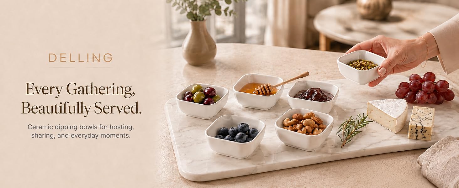 Every Gathering, Beautifully Served. Ceramic dipping bowls for hosting,sharing, and everyday moments