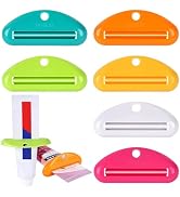 LOVEINUSA 6 PCS Toothpaste Tube Squeezer Dispenser, Tooth Paste Roller | Squeezer Holder for Savi...