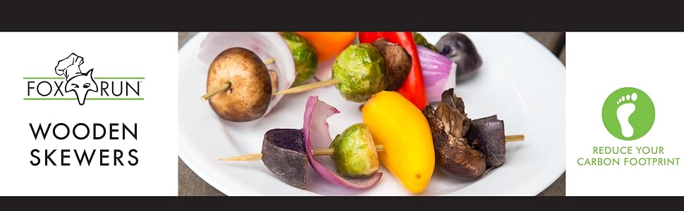Wooden skewers; reduce your carbon footprint; bbq skewers; cocktail skewers; appetizer skewers