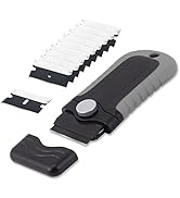 Gomake Locking Razor Blade Scraper with Safety Cap, Glass Cooktop Scraper with 10PCS Black Carbon...