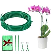 16ft Plant Stakes, Bendable & Cuttable Flower Support Sticks, Sturdy Garden Orchid Stake Poles wi...