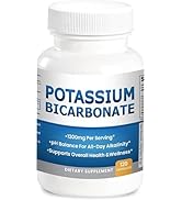 Pure Potassium Bicarbonate Supplement Capsules pH Balance Pills, High Potassium Electrolytes 1200...
