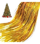 Pack of 3000 Strands Gold Christmas Icicle Tinsel Foil Fringes | 19.8 Inches, Christmas Tree Tins...