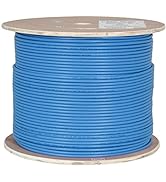 Vertical Cable Cat6A 10G, Shielded, 23AWG, Solid Bare Copper, PVC, 1000ft, Bulk Ethernet Cable, Blue