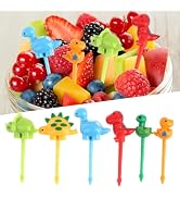 6 Pcs Animal Food Picks for Kids, Multicolor Fun Bento Picks, Cute Dinosaur Cartoon Animal Fruit ...