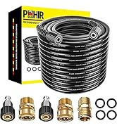 50ft Pressure Washer Hose with M22 14 Fitting, 1/4 inch Kink Resistant Replacement Hose 4000 PSI,...