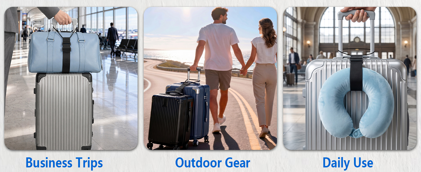 RHBREYJ Add-A-Bag Luggage Strap Fits All Bags for Business, Family Trip & Daily Commute