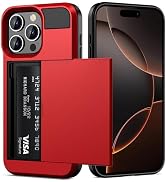 Vofolen Compatible with iPhone 16 Pro Case with Card Holder Dual Layer Heavy Duty Drop Protection...