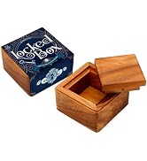 BSIRI Locked Box- Secret Box Brain Teaser Wooden Puzzle Boxes with Hidden Compartments. Ideal Mys...