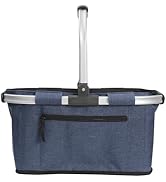 Picnic Basket, SIYUAN Shopping Basket with Handle 22L Collapsible Grocery Basket Portable Folding...