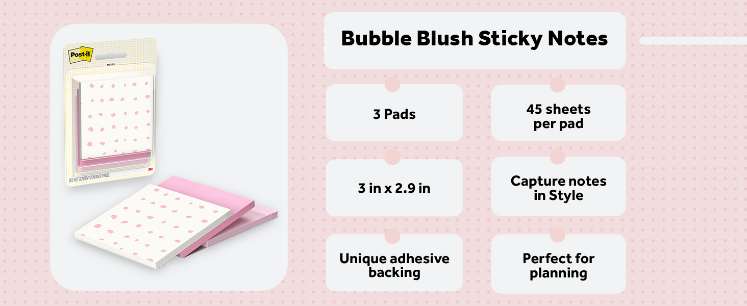 Bubble Blush Sticky Notes