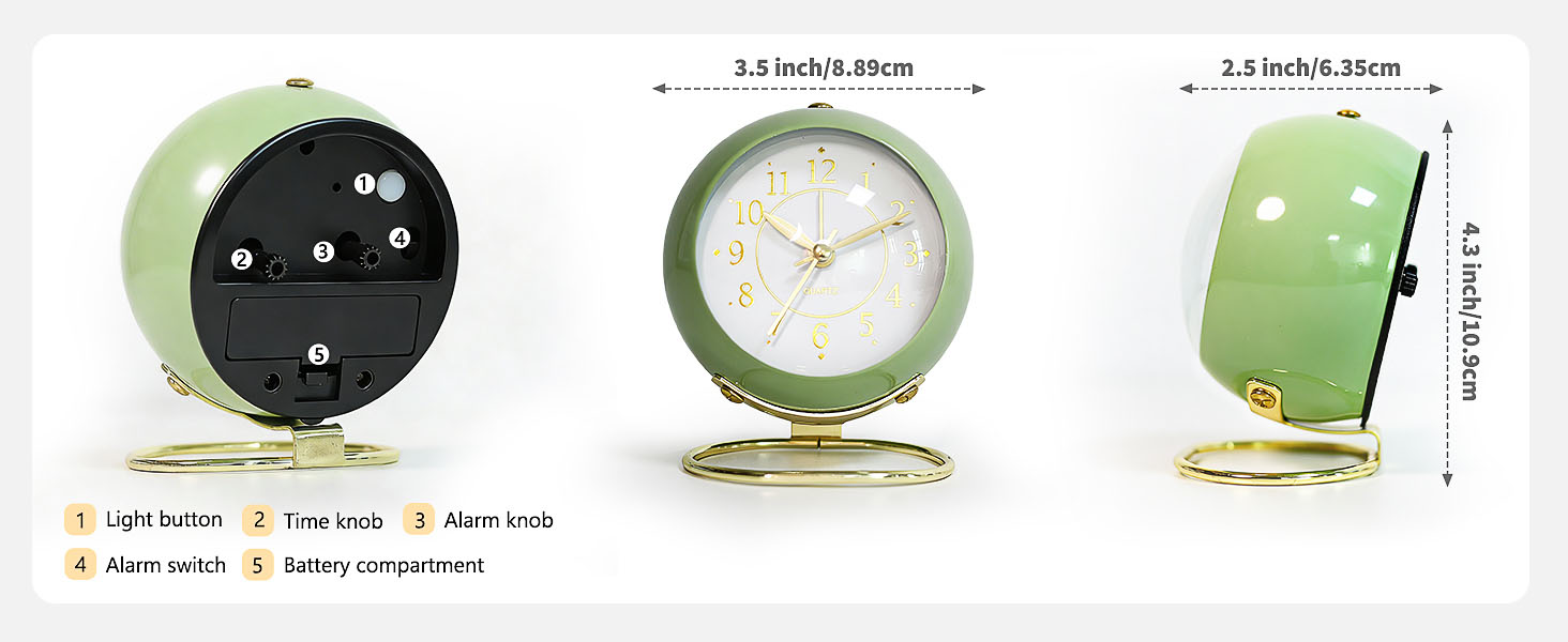 Azxb Analog Alarm Clock