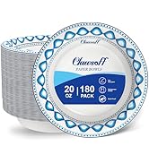 Clawsoff 20 oz 180 Pack Paper Bowls Bulk, Soak Proof Heavy Duty Paper Bowls, Cut Proof Small Soup...