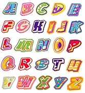 U-Sky Iron on Words Patches for Clothes, 26pcs Alphabet A to Z Iron-on Letter Patch, Sew-on Appli...