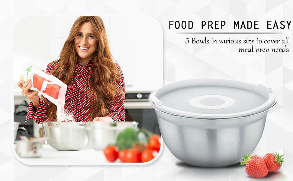 stainless steel prep bowls