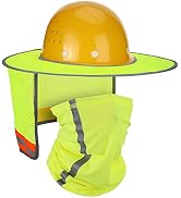 SATINIOR 2 Pcs Sun Hard Hat Neck Protection High Visibility Full Brim Mesh Sun Protection and Nec...