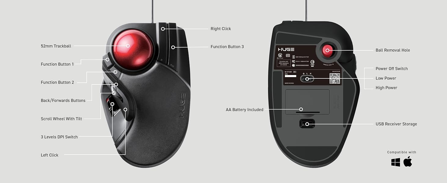 Huge Trackball Programmable Buttons