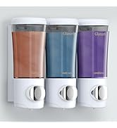 Shower Soap Dispenser 3 Chamber No Drill, Shampoo and Conditioner Dispenser 15oz/450ml Each Conta...