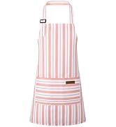 XLSXEXCL Stripes Kids Apron, Kids Cooking Aprons with 2 Pockets, Cute Kids Aprons for Cooking for...