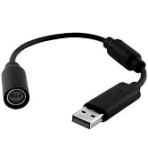 ZGLUZP 1Pc Black Audio USB Breakaway PC Cable Cord Adapter Converter for Xbox 360 Controller Real...
