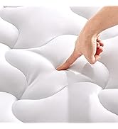 SLEEP ZONE Mattress Topper Twin Mattress Pad, Cooling Quilted Fitted Mattress Cover, Machine Wash...