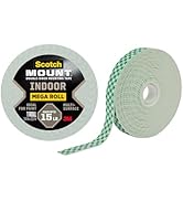 Scotch-Mount Indoor Double-Sided Mounting White Tape Mega Roll, 3/4 in x 350 in (29.1 ft), Featur...