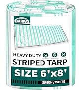 TARPAL Tarp 6x8 Feet Striped tarp 12mil Heavy Duty Poly Tarps Multipurpose Protective Cover Durab...